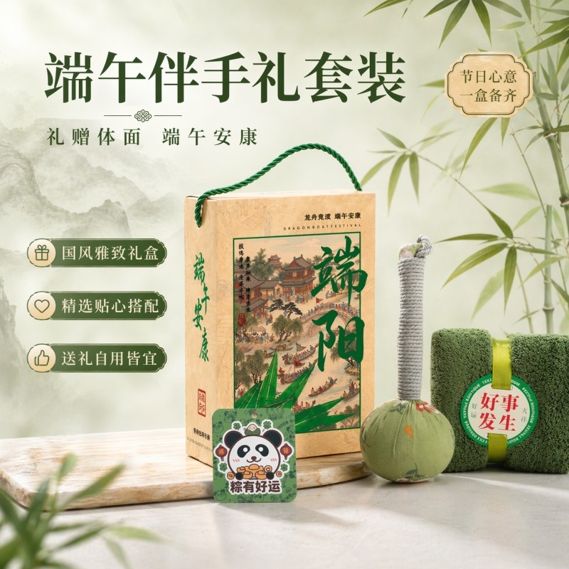 上白石  艾草养生锤毛巾香片端午组合套装DWF-001