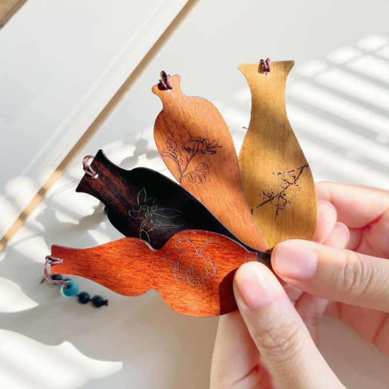 尚元堂  中国风四季平安木质书签4件套