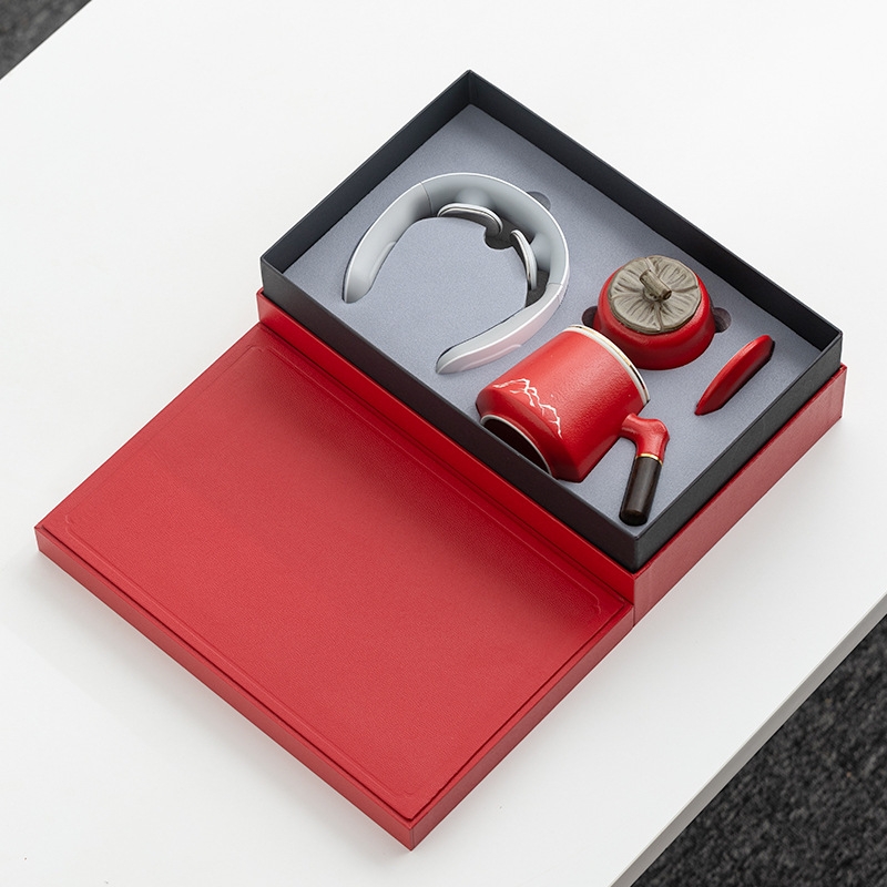 颈椎仪办公杯茶叶罐商务套装