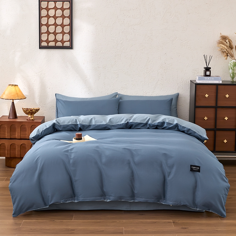 花花公子  北欧风纯棉纯色贴布绣轻奢四件套PLAYBOY-216