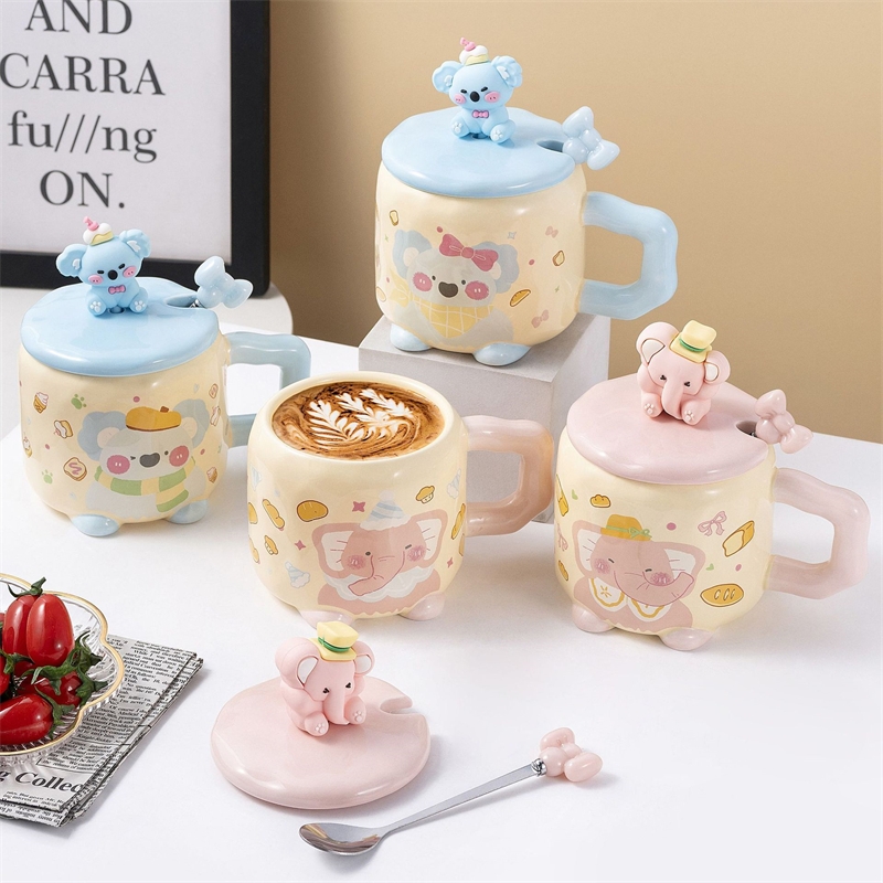 萌系考拉与大象马克杯430ml2137