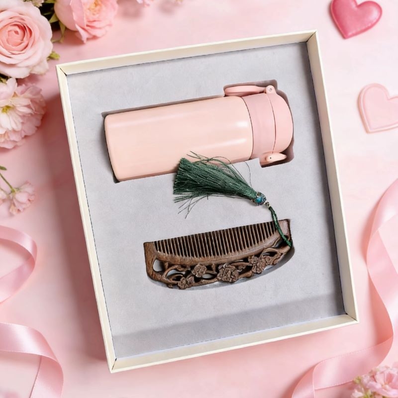 福礼掌柜  芳华纪保温杯梳子礼盒FLZG-3801