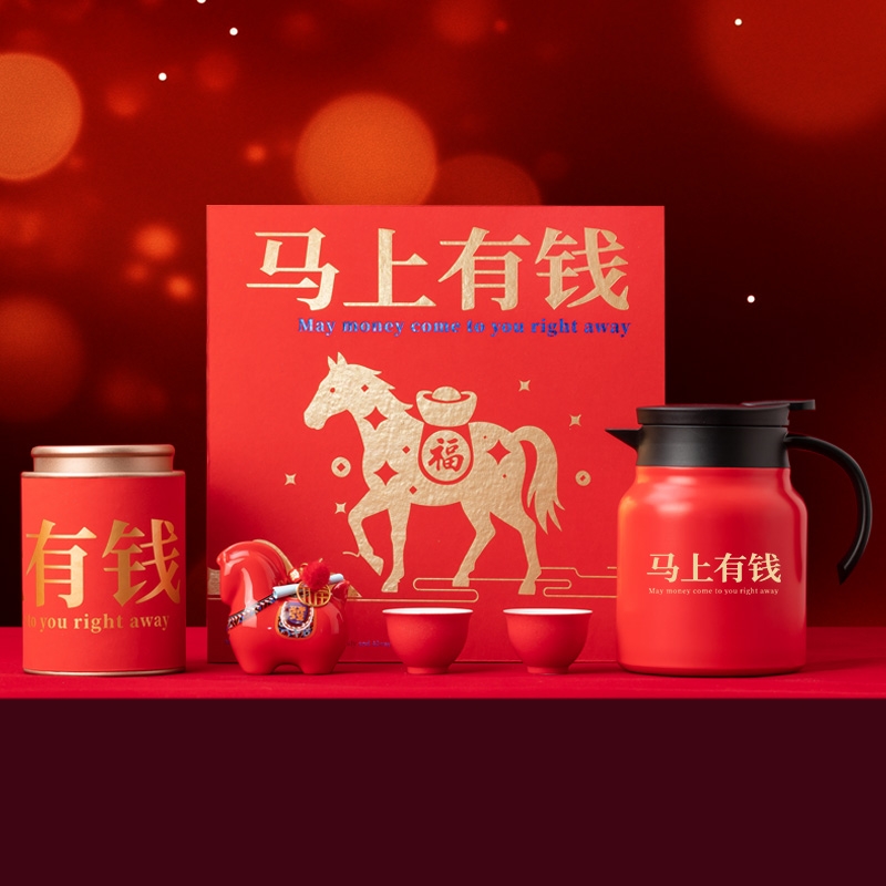 茶汀  马上有钱焖泡壶陶瓷雕塑茶具套装