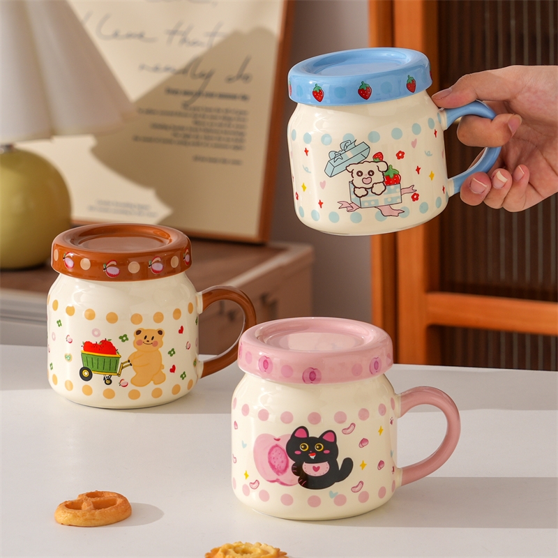 水果系列萌宠陶瓷杯400ml0626