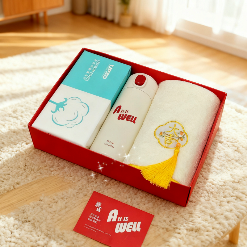 优品尚竹  炫彩保温杯毛巾套装YXTZ-25301