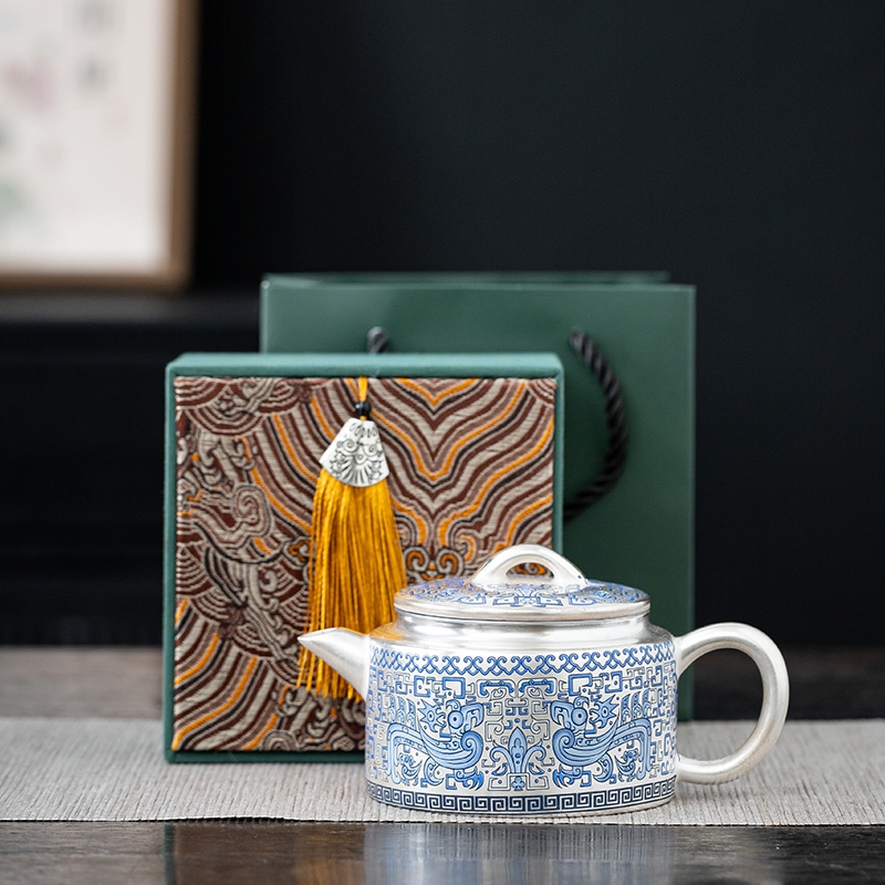 唐川  鎏银仿古壶西施壶功夫茶具