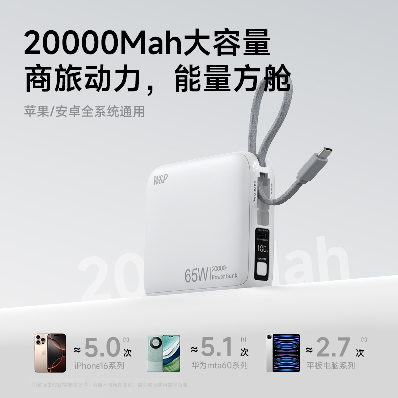 W&P  移动电源65W多功能E1101