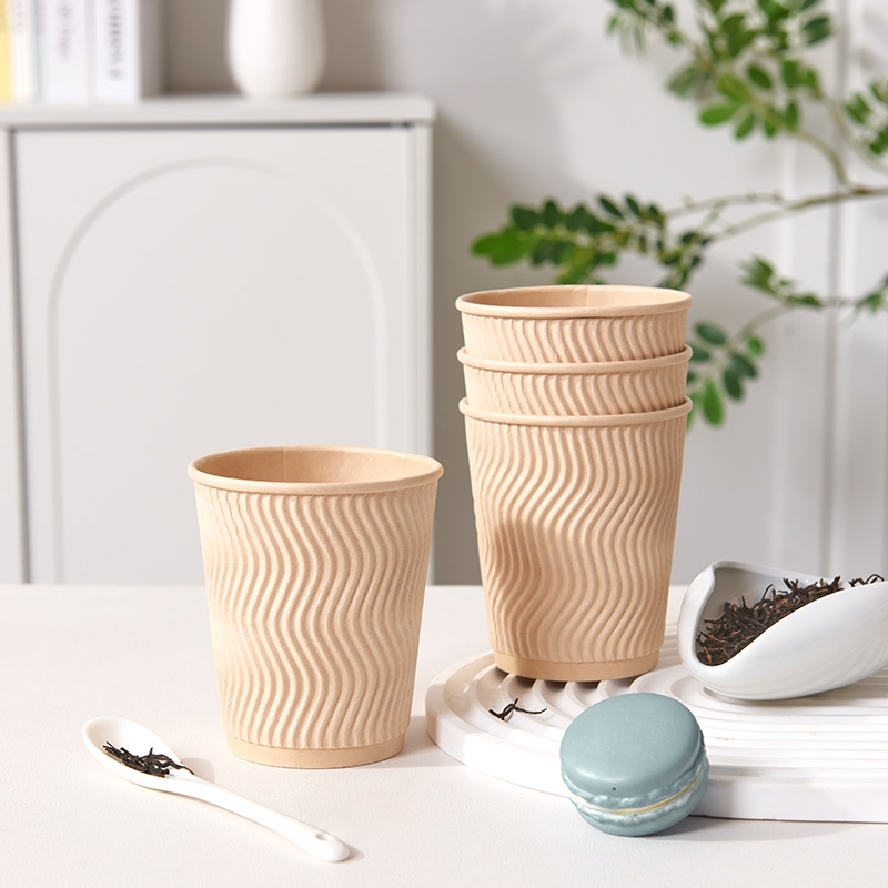 新鲜生活  竹纤维挺厚纸杯瓦楞防烫SH-9056