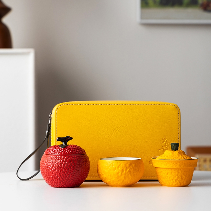 辞蕴  丑橘户外露营便携快客杯茶具套装