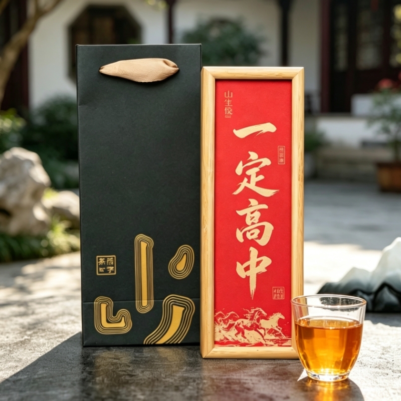 山生悦  高考祝福文创伴手礼定制活字黑茶