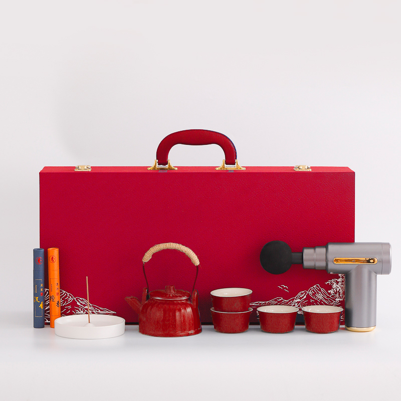 开门红筋膜枪茶具商务办公9件套