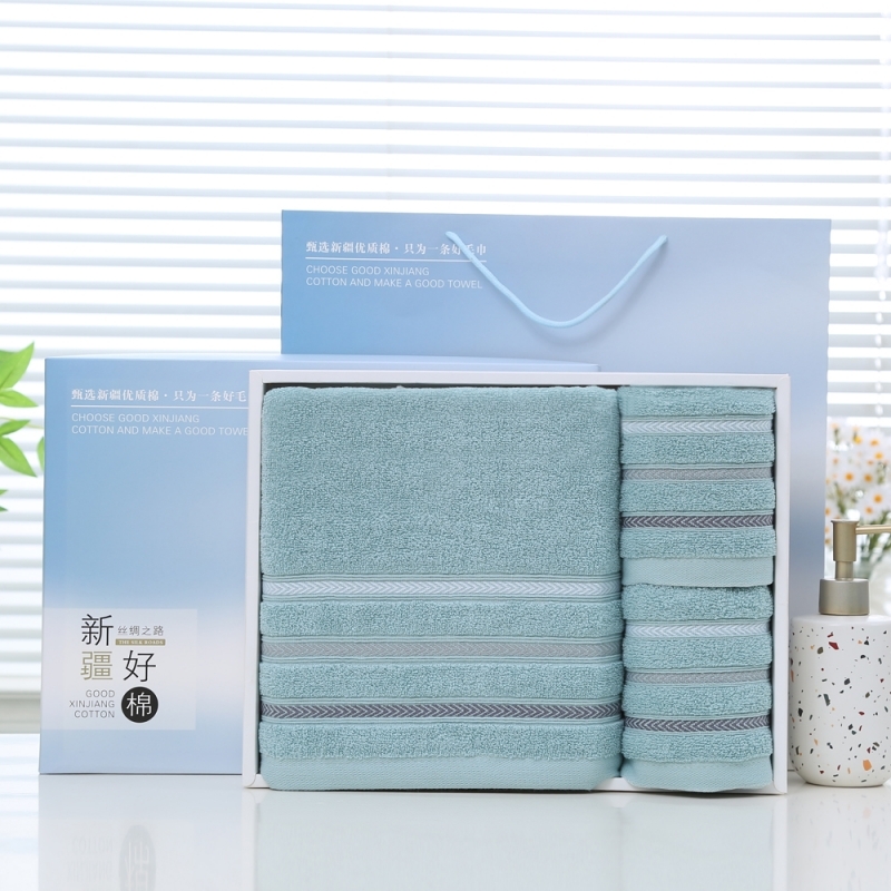 奥来纯  纯棉三剑客浴巾毛巾三件套礼盒