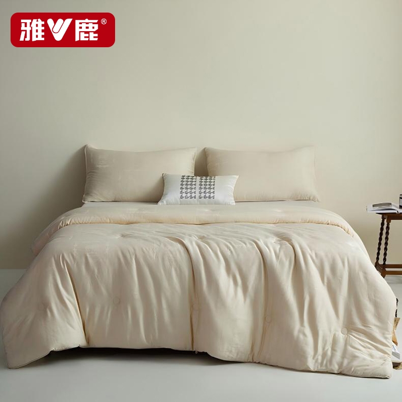 雅鹿  金糯羊凯斯米尔羊毛蚕丝提花被YLJT009-1