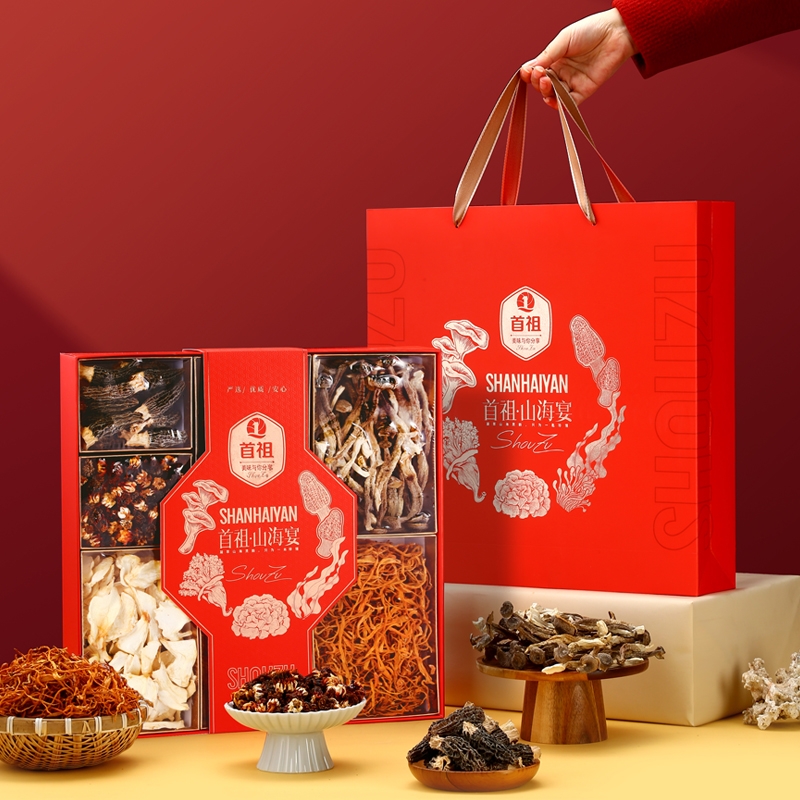 首祖  山珍干菌菇干货礼盒425g