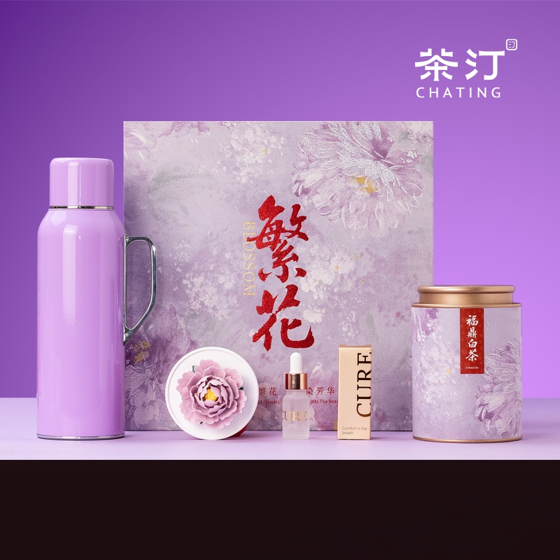 茶汀  繁花非遗手捏花香薰焖壶白茶套装